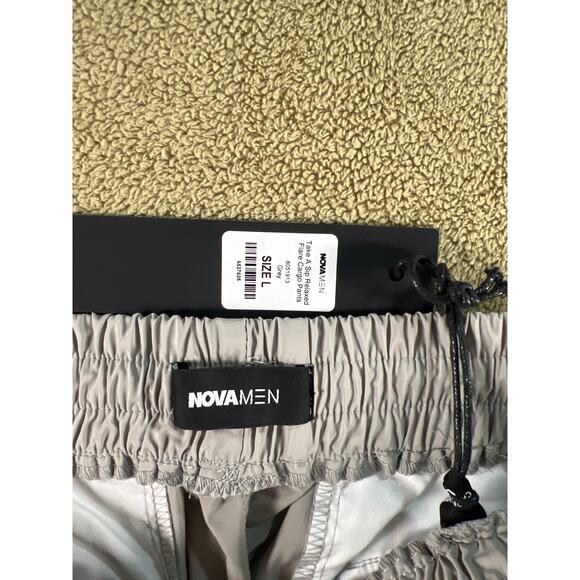 NWT Nova Men Relaxed Flare 8 Pockets Cargo Pants, Gray, Size: Large - Picture 8 of 11